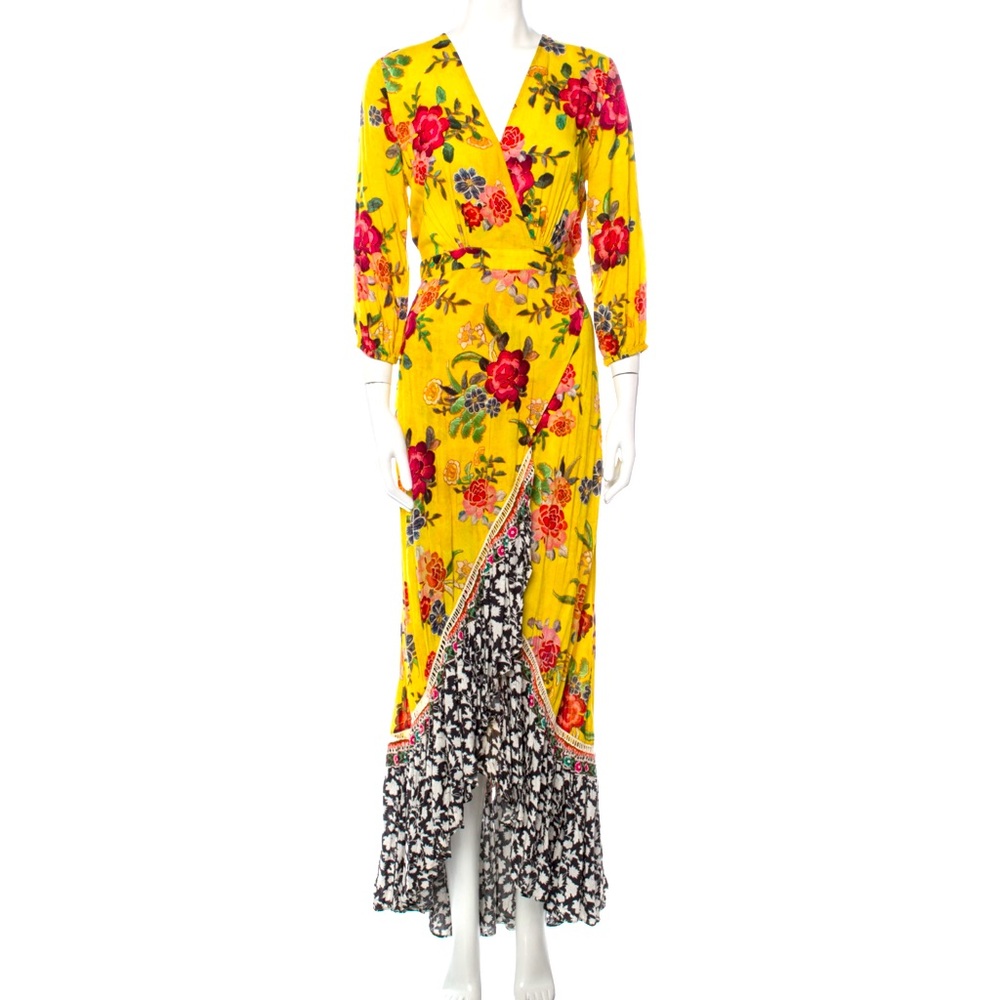 Farm rio Anthropologie wrap dress size medium EUC Sunlit floral